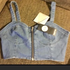 Denim bustier top